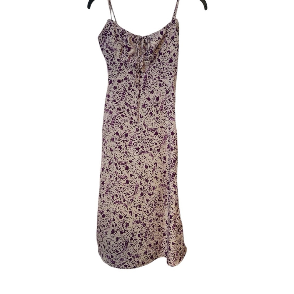 SHEIN Tie Front Ruched Bust Paisley Dress Size XS